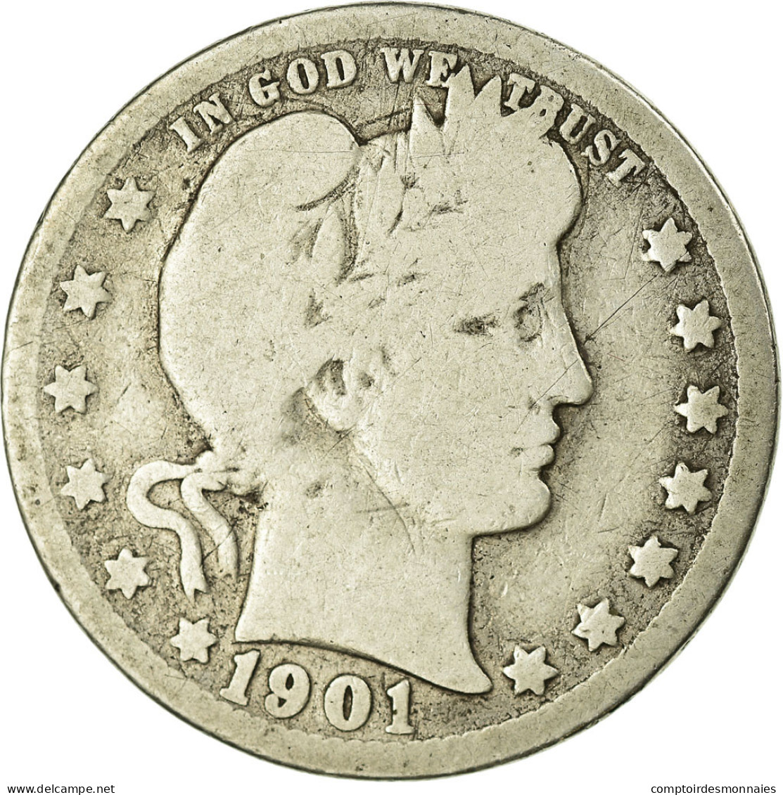 Monnaie, États-Unis, Barber Quarter, Quarter, 1901, U.S. Mint, New Orleans, B - 1892-1916: Barber