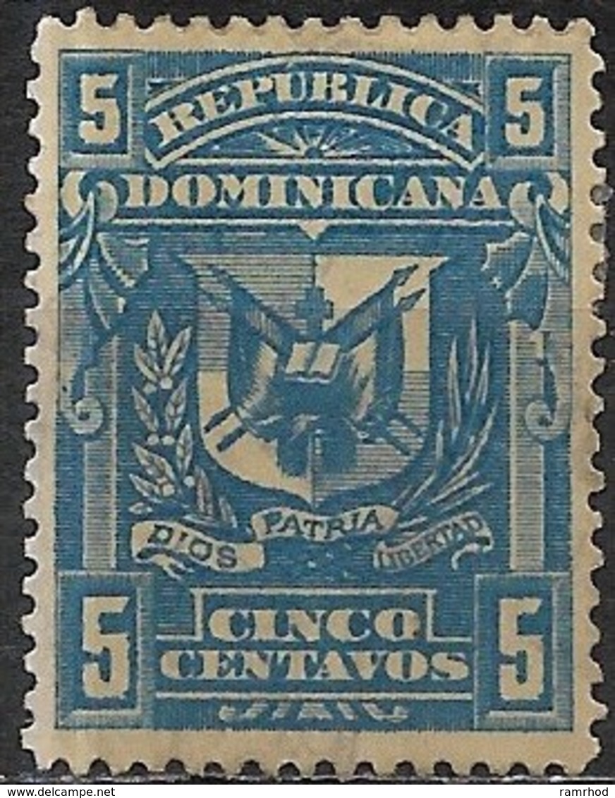 DOMINICAN REPUBLIC 1885 Arms - 5c - Blue MH - Dominican Republic