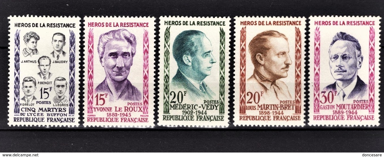 FRANCE 1959 -  SERIE Y.T. N° 1198 A 1202  - 5 TP NEUFS** - Neufs