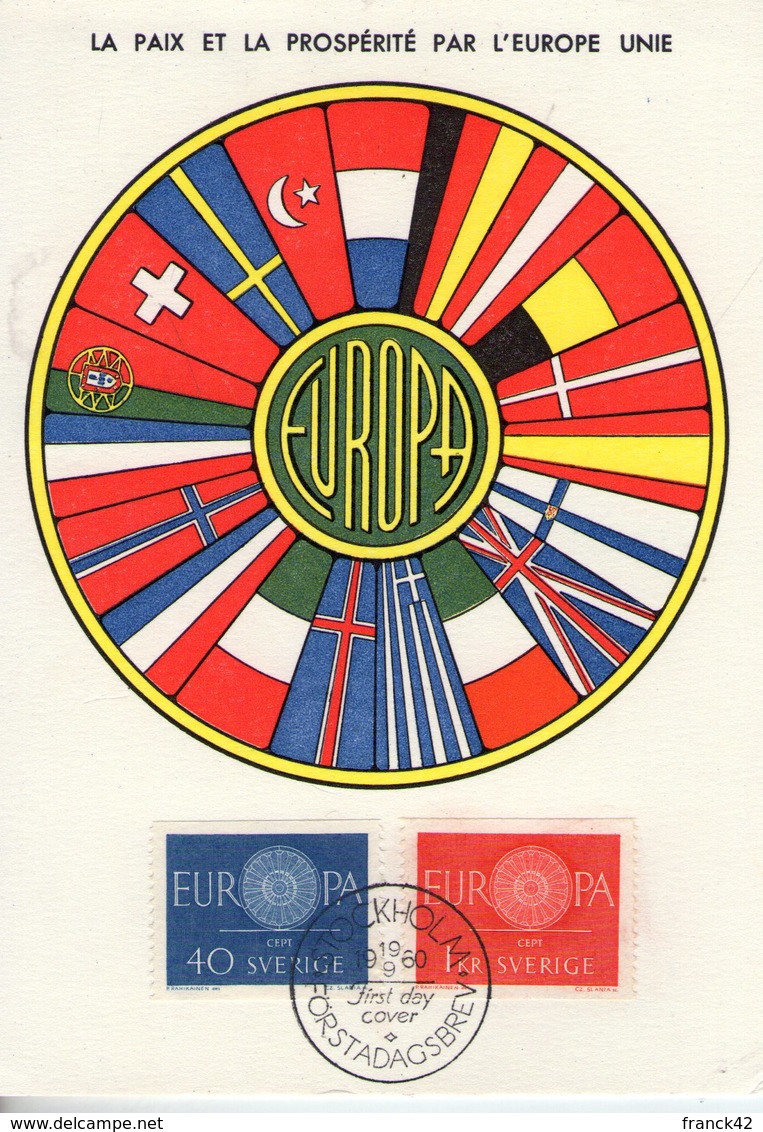 Suede. Carte Maximum. Europa 1960 - Cartes-maximum (CM)