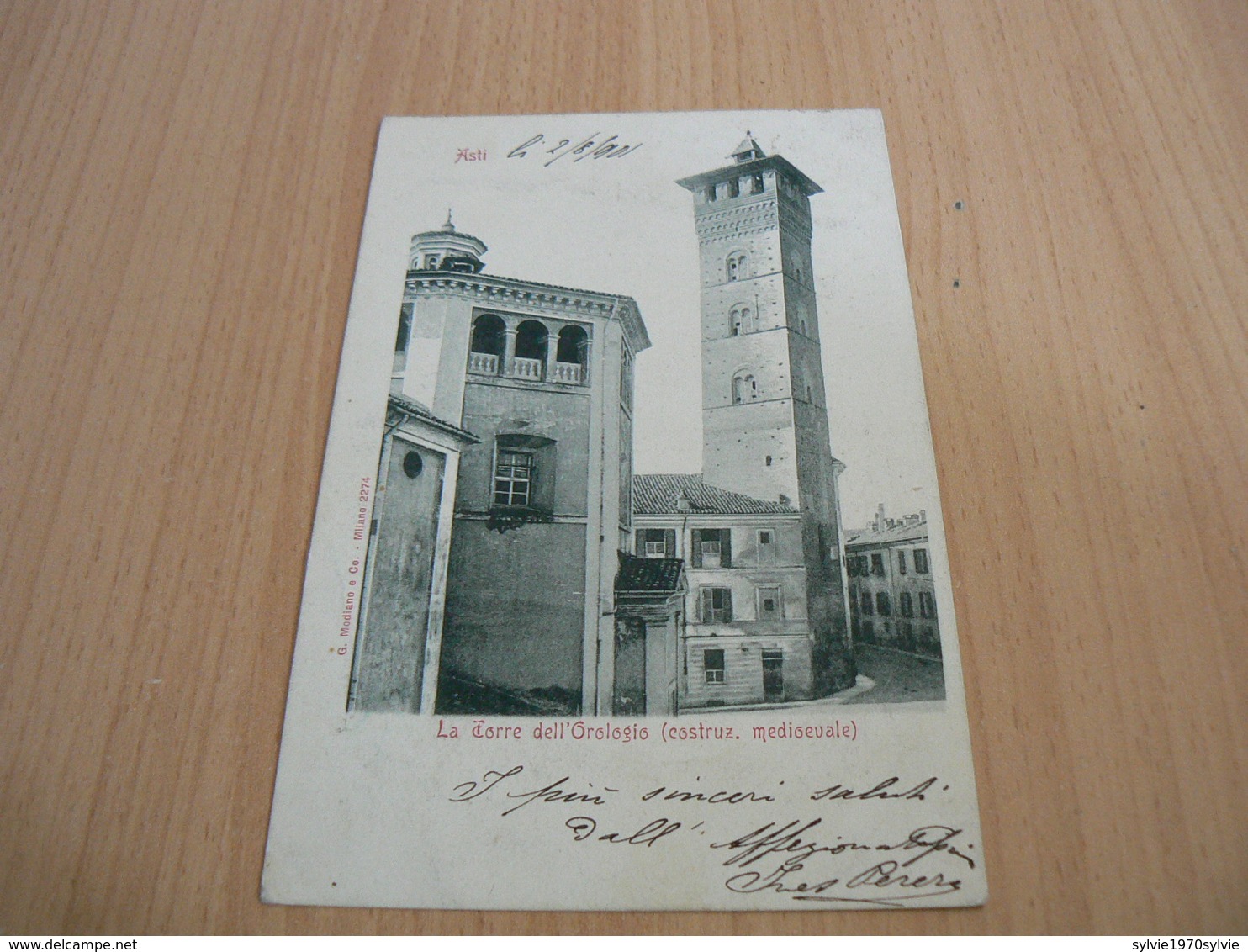 CARTE POSTALE ITALIE/ ASTI LA TORRE DELL OROLOGIA   /      VOYAGEE 3 - Altri & Non Classificati