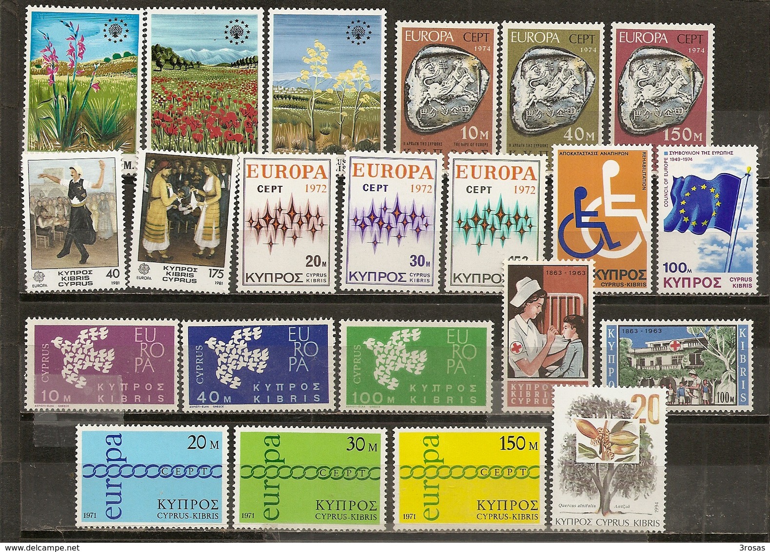 Chypre Cyprus Collection Many Complete Sets With Europa MNH ** (red Cross Set Is M) - Verzamelingen (zonder Album)