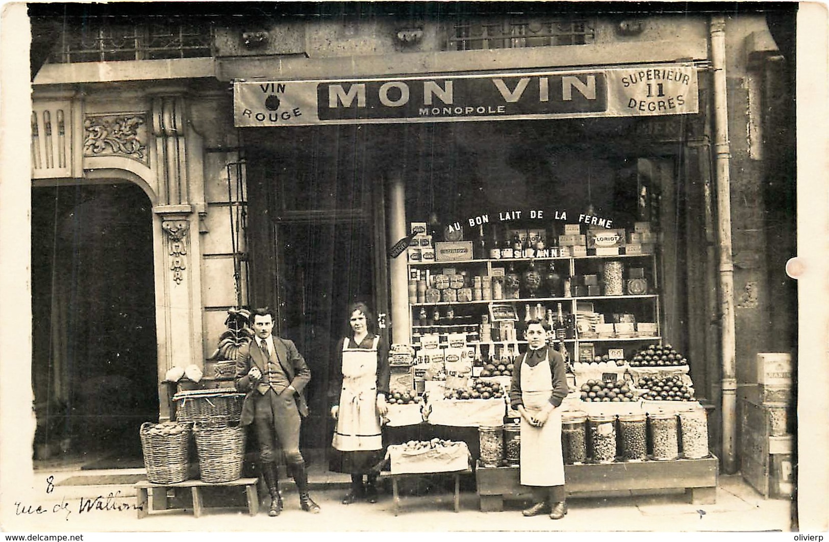 France - 75 - XIIIe Arr - Carte-Photo - 8 Rue Des Wallons - Epicerie ' Au Bon Lait De La Ferme - Distretto: 13