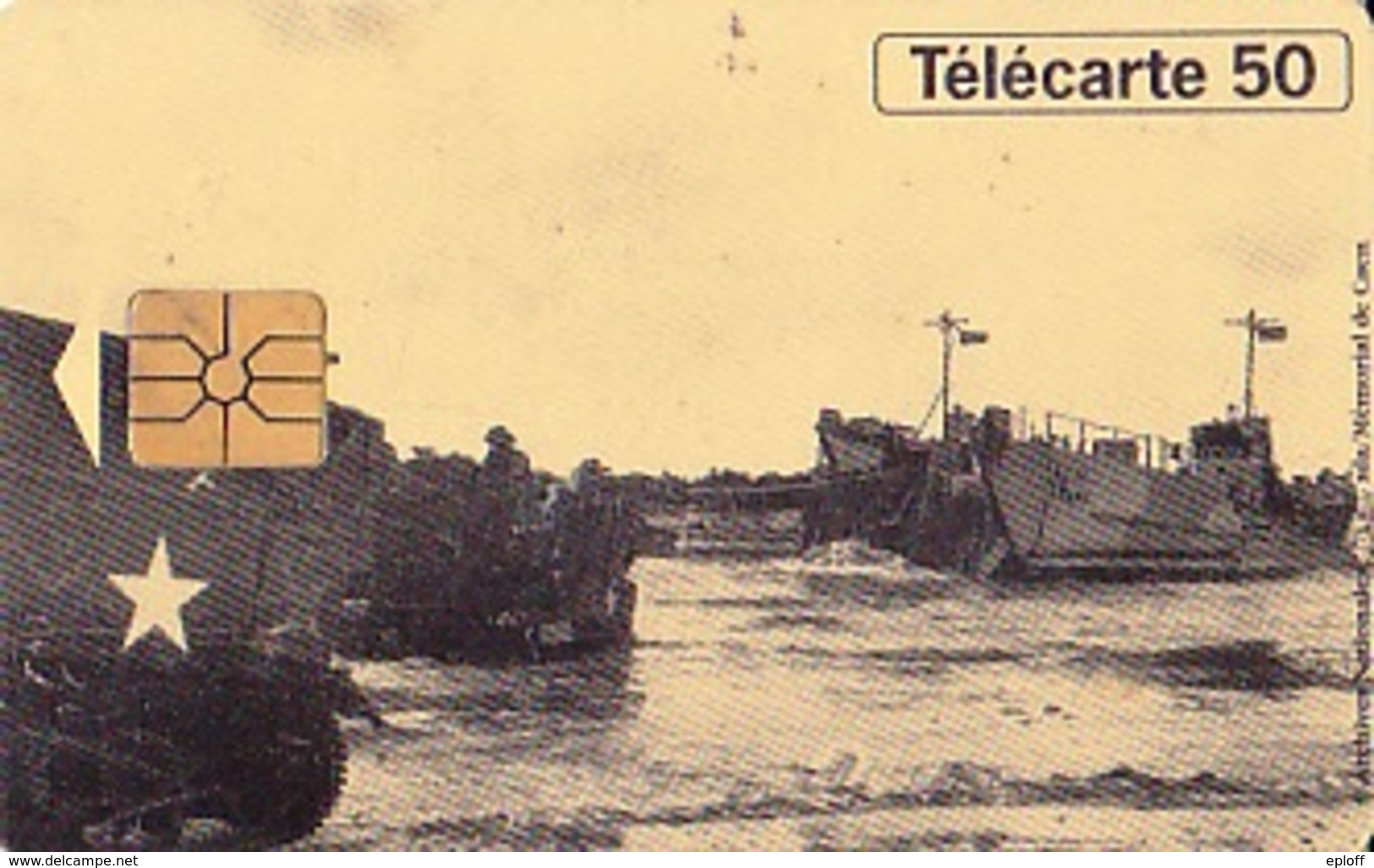 FRANCE Télécarte 50 Unités Gem De 06.94   50ème Anniv.Débarquement    Débarquement Bernières Sur Mer   Tirage 1k Ex. - Privées