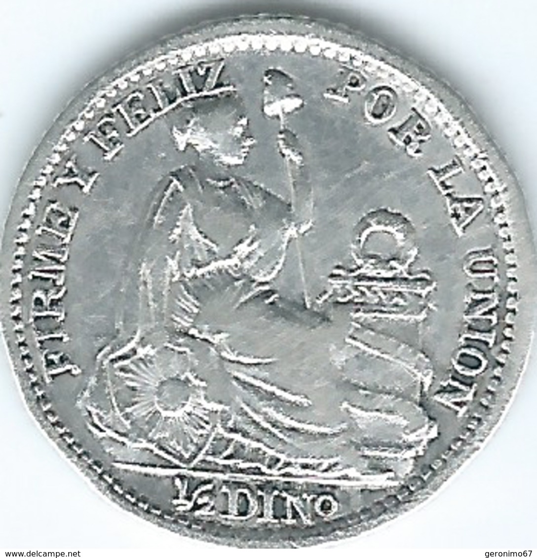 Peru - 1905 - ½ Dinero - KM206.2 - Peru