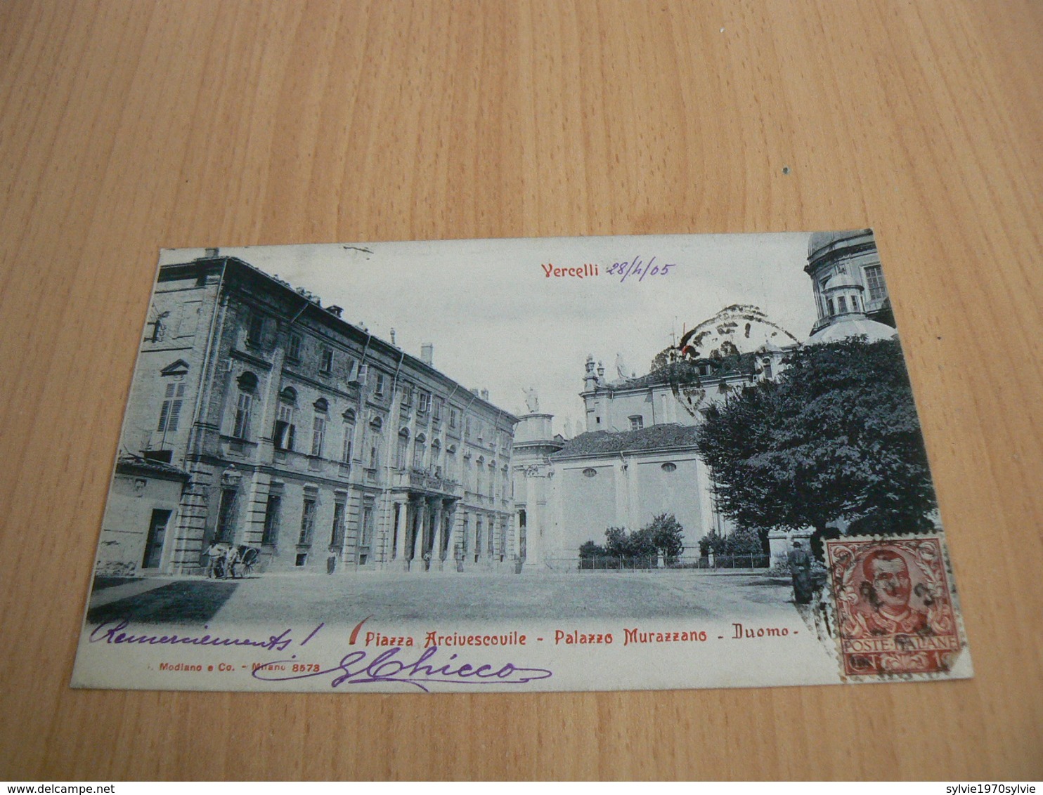 CARTE POSTALE ITALIE/ VERSELI PIAZZA ARCIVESCOUILE PALAZZO MURAZZANO  /      VOYAGEE 3 - Altri & Non Classificati