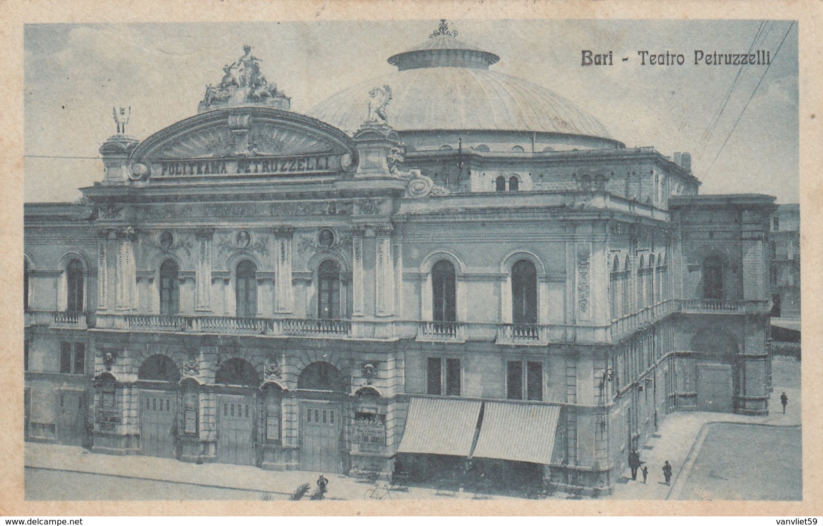 BARI-TEATRO PETRUZZELLI-CARTOLINA  VIAGGIATA-ILO 18-8-1921 - Bari