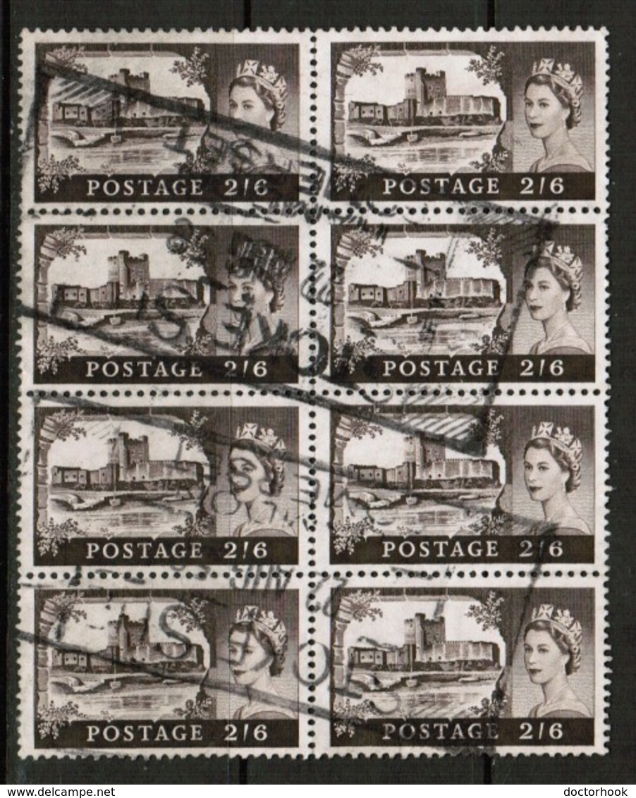 GREAT BRITAIN  Scott # 309 VF USED BLOCK Of 8 (LG-1142) - Used Stamps