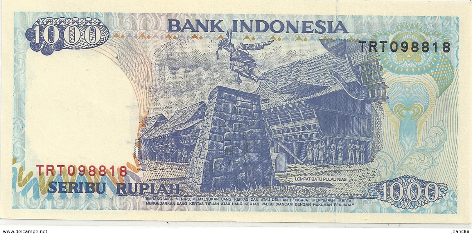 BANK INDONESIA . 1.000 RUPIAH . 1992 . N° TRT 098818 . 2 SCANES - Indonesia