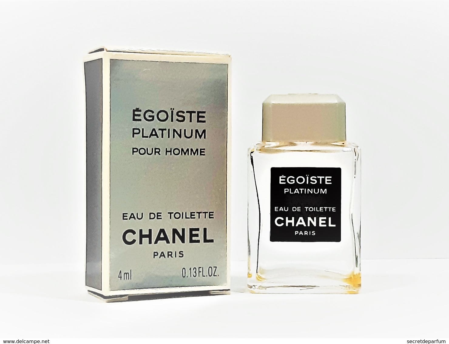 Miniatures De Parfum EGOISTE PLATINUM Pour HOMME De  CHANEL   EDT   4 Ml  VIDE + BOITE - Miniatures Hommes (avec Boite)