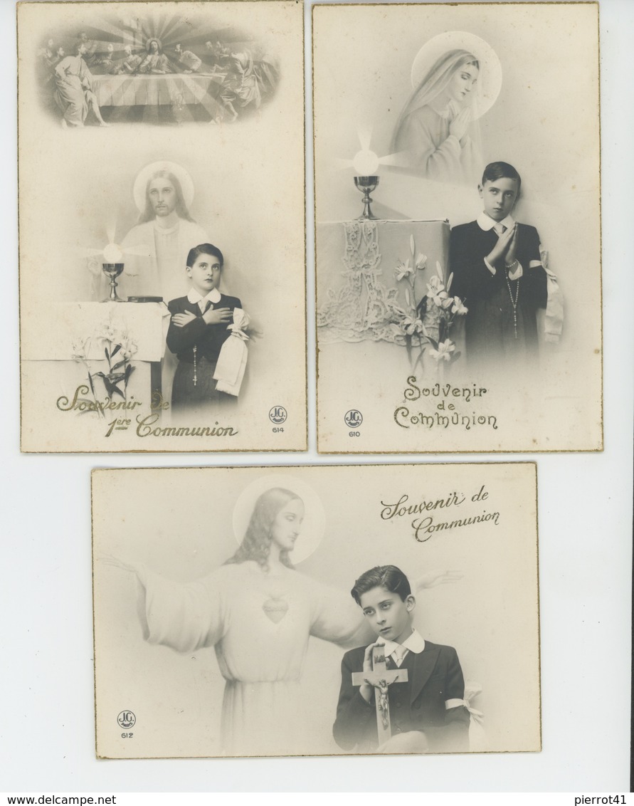 ENFANTS - COMMUNION - Lot De 6 Jolies Cartes Fantaisie Fillettes Et Petits Garçons "Souvenir De Communion " - Communion