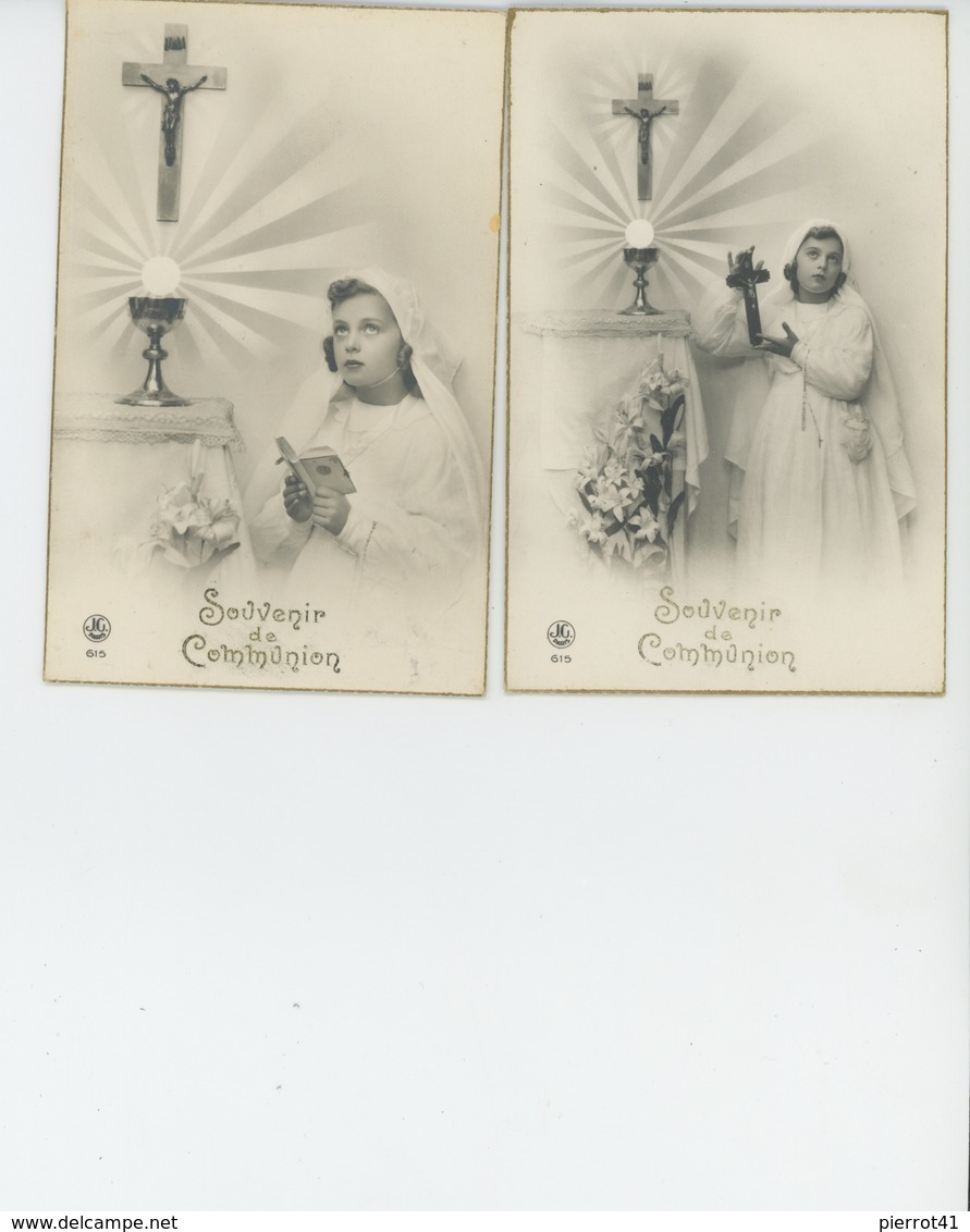 ENFANTS - LITTLE GIRL - MAEDCHEN - COMMUNION - Lot De 3 Jolies Cartes Fantaisie Fillette  "Souvenir De Communion " - Communion