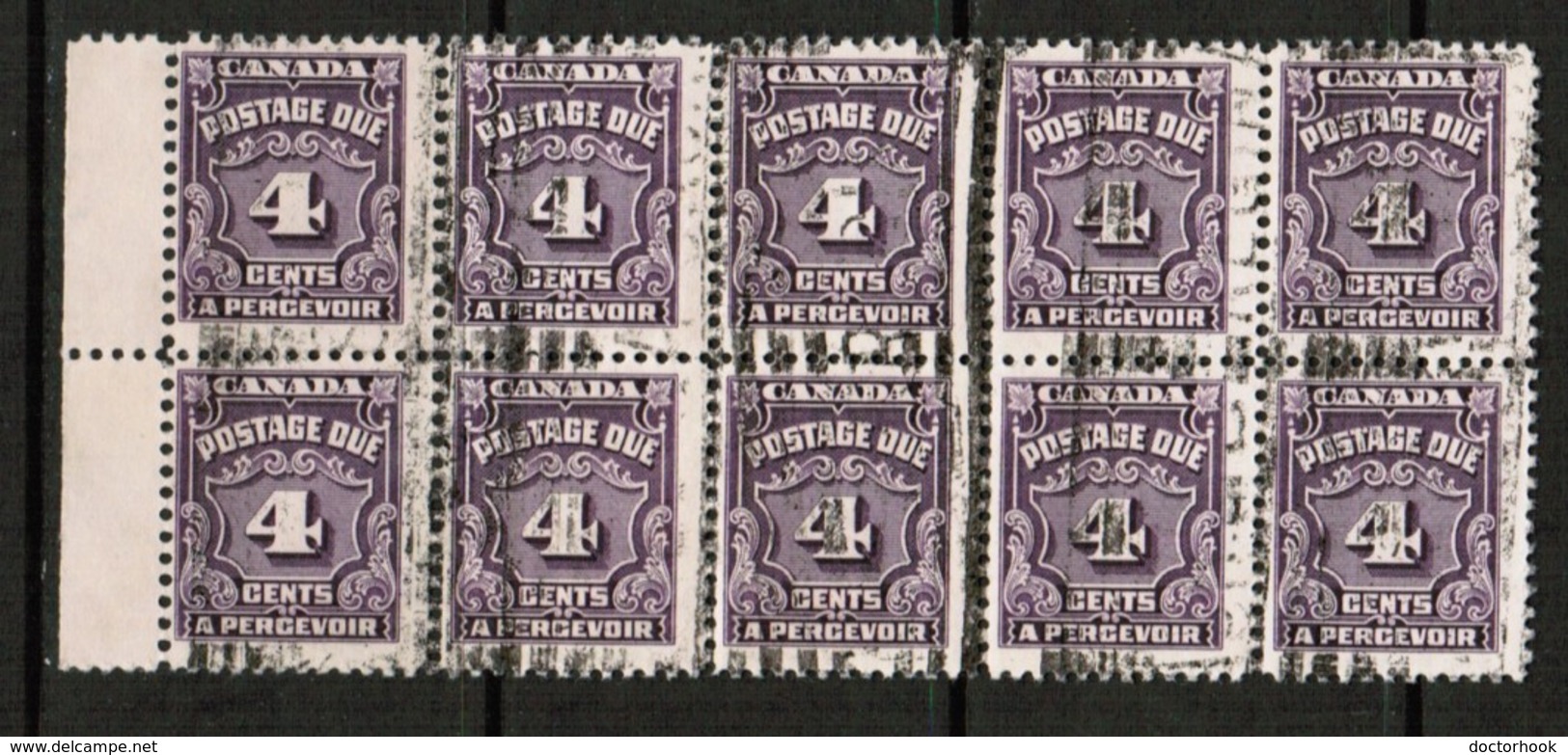 CANADA  Scott # J 17 VF USED BLOCK Of 10 (LG-1155) - Postage Due