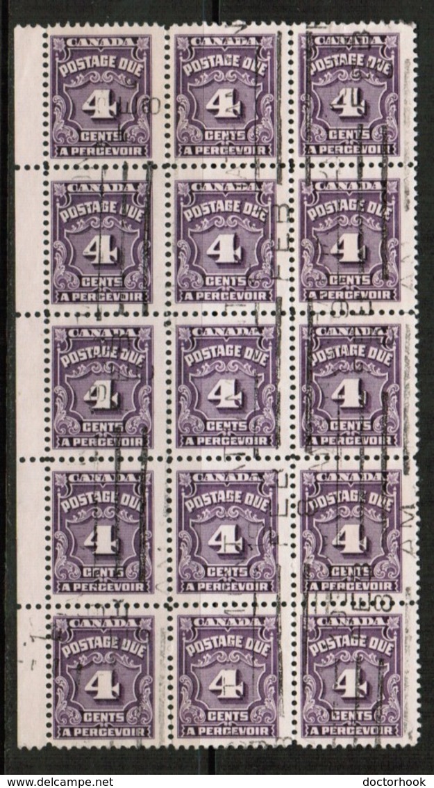 CANADA  Scott # J 17 VF USED BLOCK Of 15 (LG-1156) - Portomarken