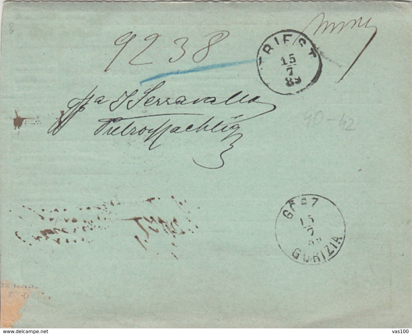 KING UMBERTO I, POSTAL PARCEL STATIONERY, ENTIER POSTAL, SENT FROM PALERMO TO TRIESTE, 1889, ITALY - Colis-postaux