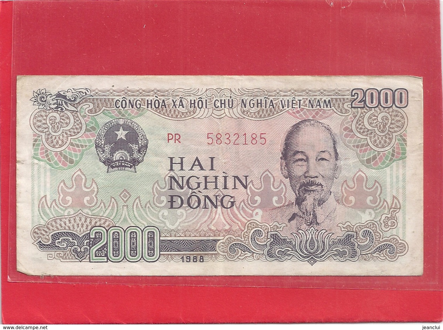 CONG HOA XA HOI CHU NGHIA VIET NAM . 2.000 DONG . 1988 . N° PR 5832185 . 2 SCANES - Vietnam