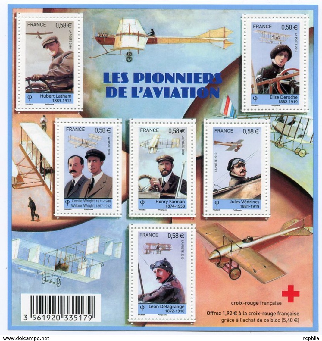 RC 12079 FRANCE BF N° F4504 LES PIONNIERS DE L'AVIATION BLOC FEUILLET NEUF ** A LA FACIALE - Mint/Hinged