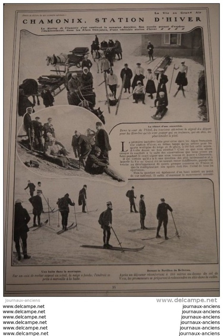 1908 CHAMONIX STATION D'HIVER - HENRI FARMAN ISSY LES MOULINEAUX - LE RACING CLUB - AUTODROME OU CIRCUIT - CYCLISM - 1900 - 1949