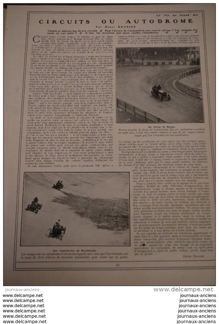 1908 CHAMONIX STATION D'HIVER - HENRI FARMAN ISSY LES MOULINEAUX - LE RACING CLUB - AUTODROME OU CIRCUIT - CYCLISM