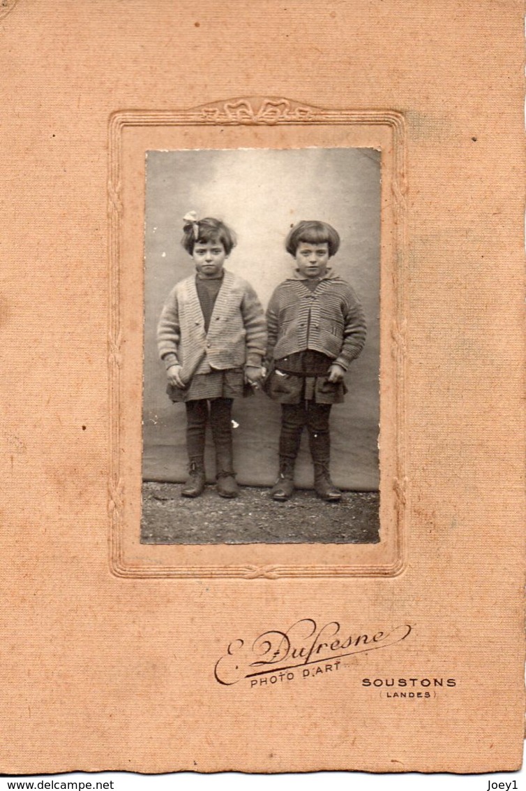 Photo De Deux Petites Filles,Dufresne Photo D'art,Soustons. - Anonymous Persons