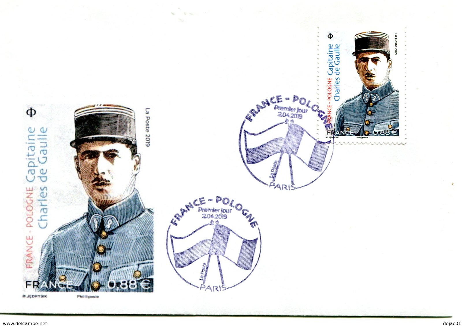 Thématique De Gaulle - PJ Du Timbre France Pologne 2 Avril 2019 - R 5646 - De Gaulle (General)