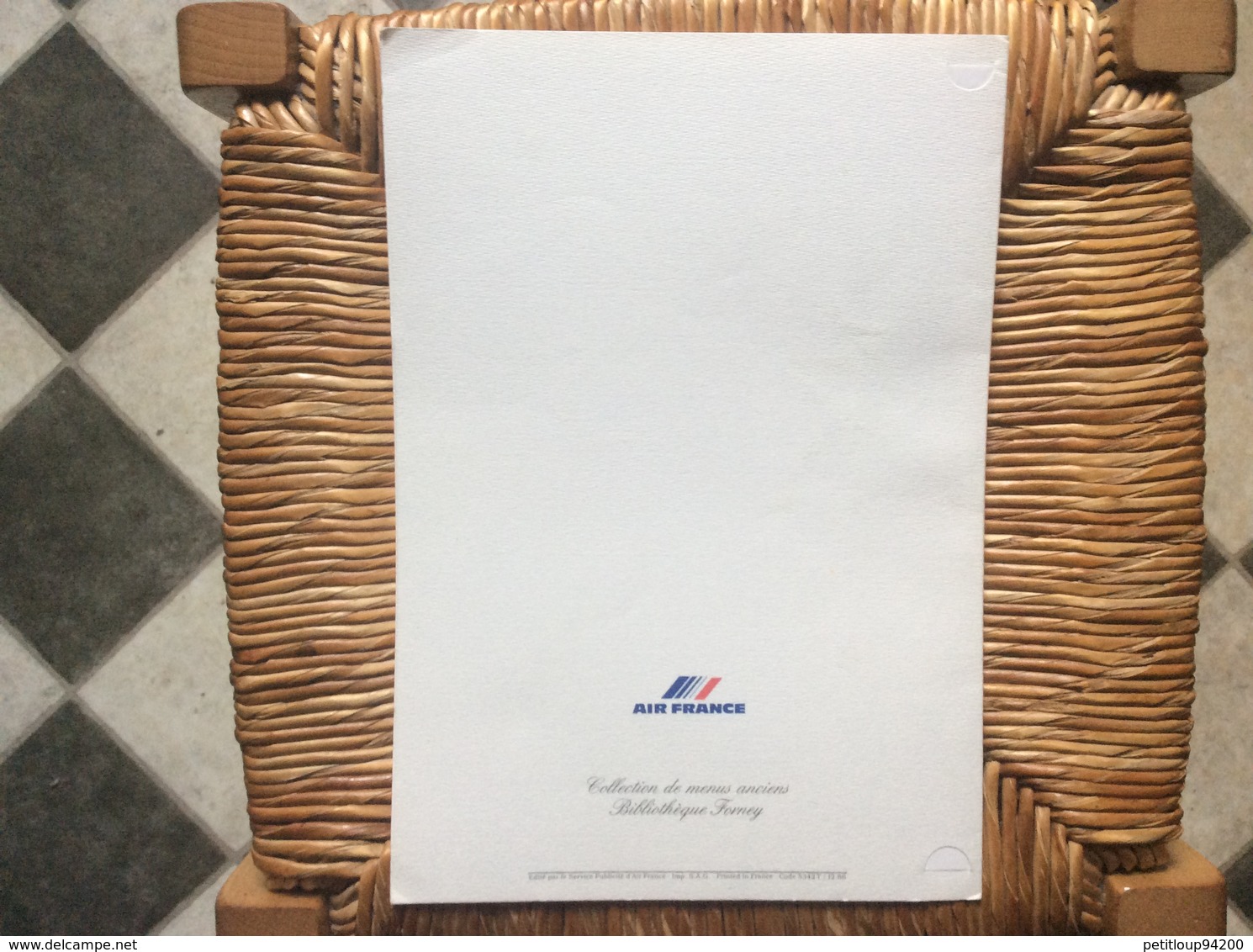 MENU AIR FRANCE  Banquet  Ville De Loupian  ABU DHABI-PARIS - Menu Cards