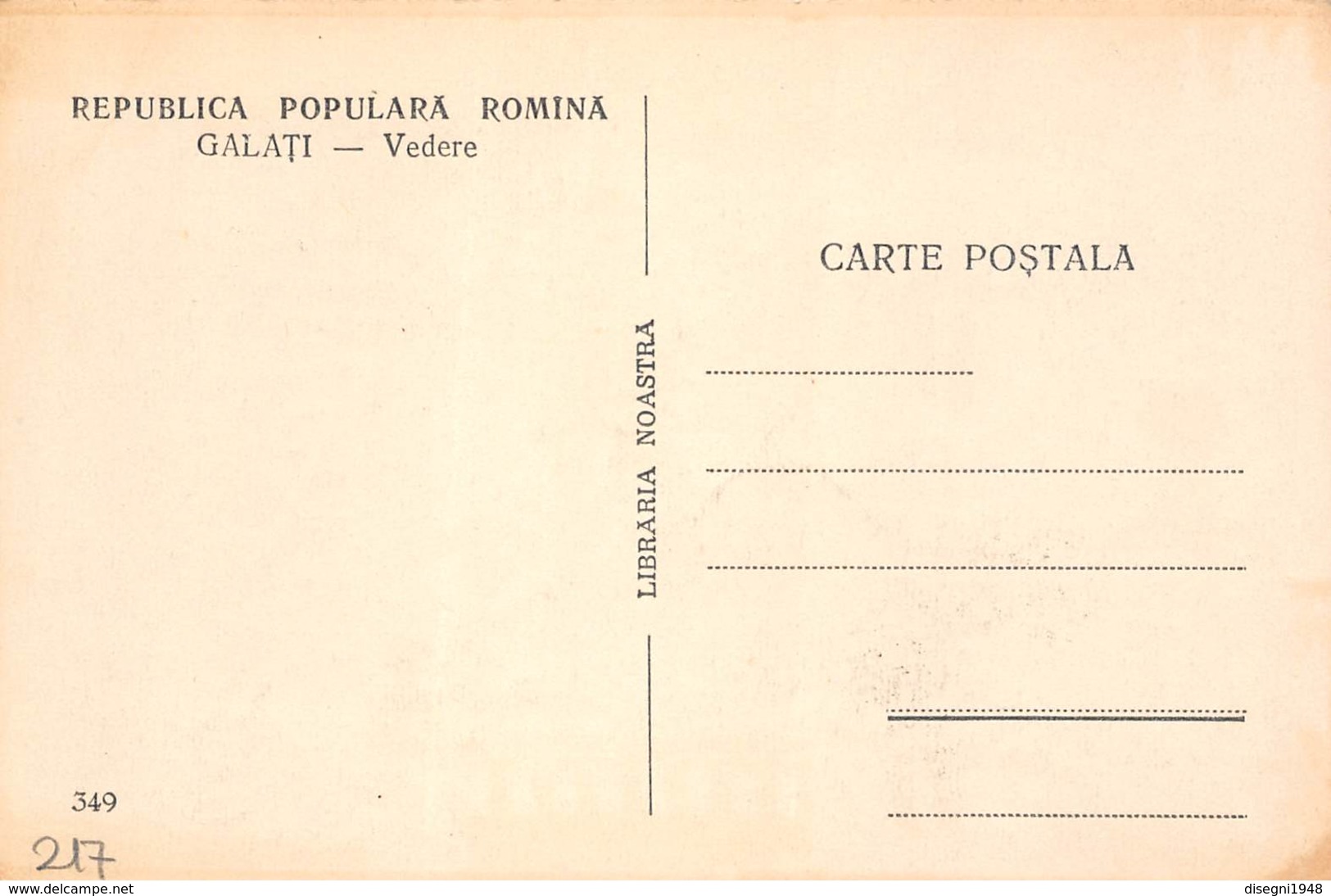 M08266 "GALATI-VEDERE"PIROSCAFO - CART. ORIG. NON SPED. - Romania