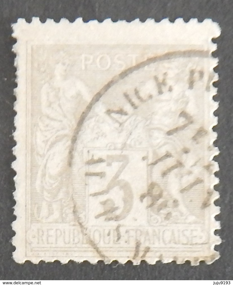 FRANCE YT 87 3 C GRIS CAD NICE 7 JUIN 86 - 1876-1898 Sage (Type II)