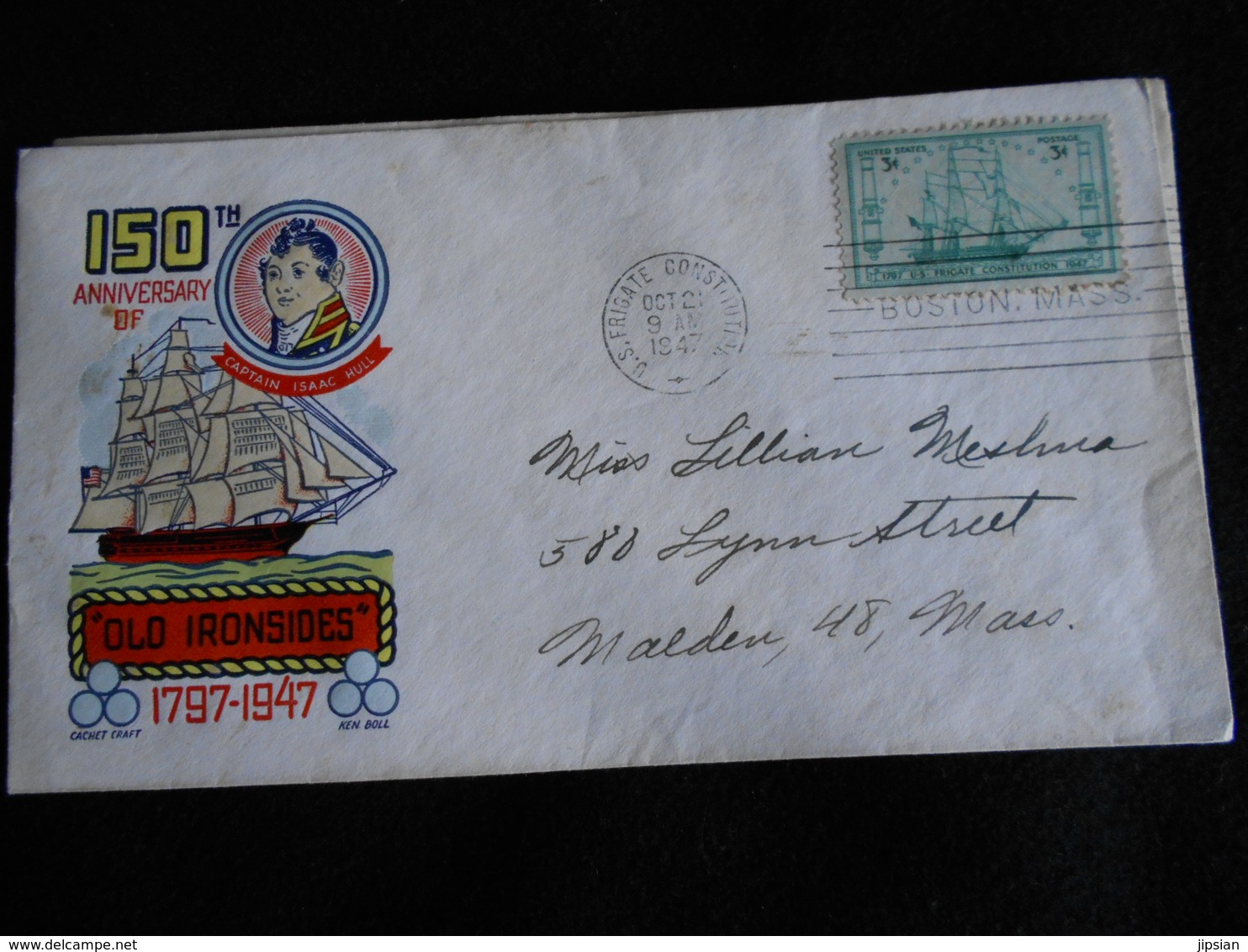 Lot De 3 Cartes Maximum USA Etats Unis U.S. Frégate Constitution Datées 21 October 1947 150è Anniversaire 1797-1947 KXb - Maximum Cards