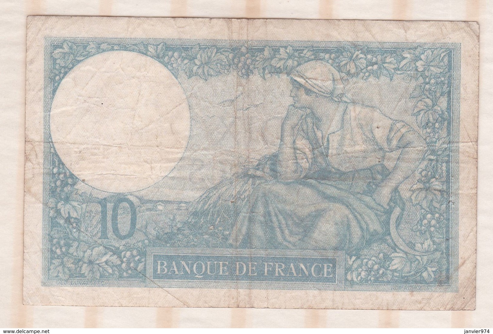 10 Francs Minerve 6 – 8 - 1931. Alphabet K.59244 N° 498 - 10 F 1916-1942 ''Minerve''