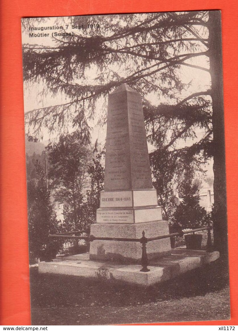 PEPA-02 RARE Moutier, Inauguration Du Monument Morts à La Guerre 14-18, 7 Sept. 1919 Avec Noms Au Dos.non Circulé - Moutier