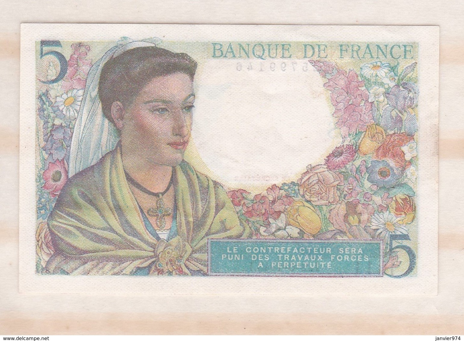 5 Francs Berger 2 – 6 - 1943 Alphabet H.11 N° 99146, Superbe - 5 F 1943-1947 ''Berger''