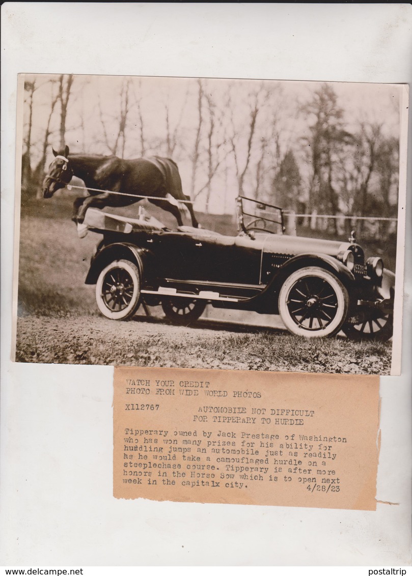 AUTOMOBILE TIPPERARY OWNED BY JACK PRESTAGE OF WASHINGTON HORSE   20*15CM Fonds Victor FORBIN 1864-1947 - Automobiles