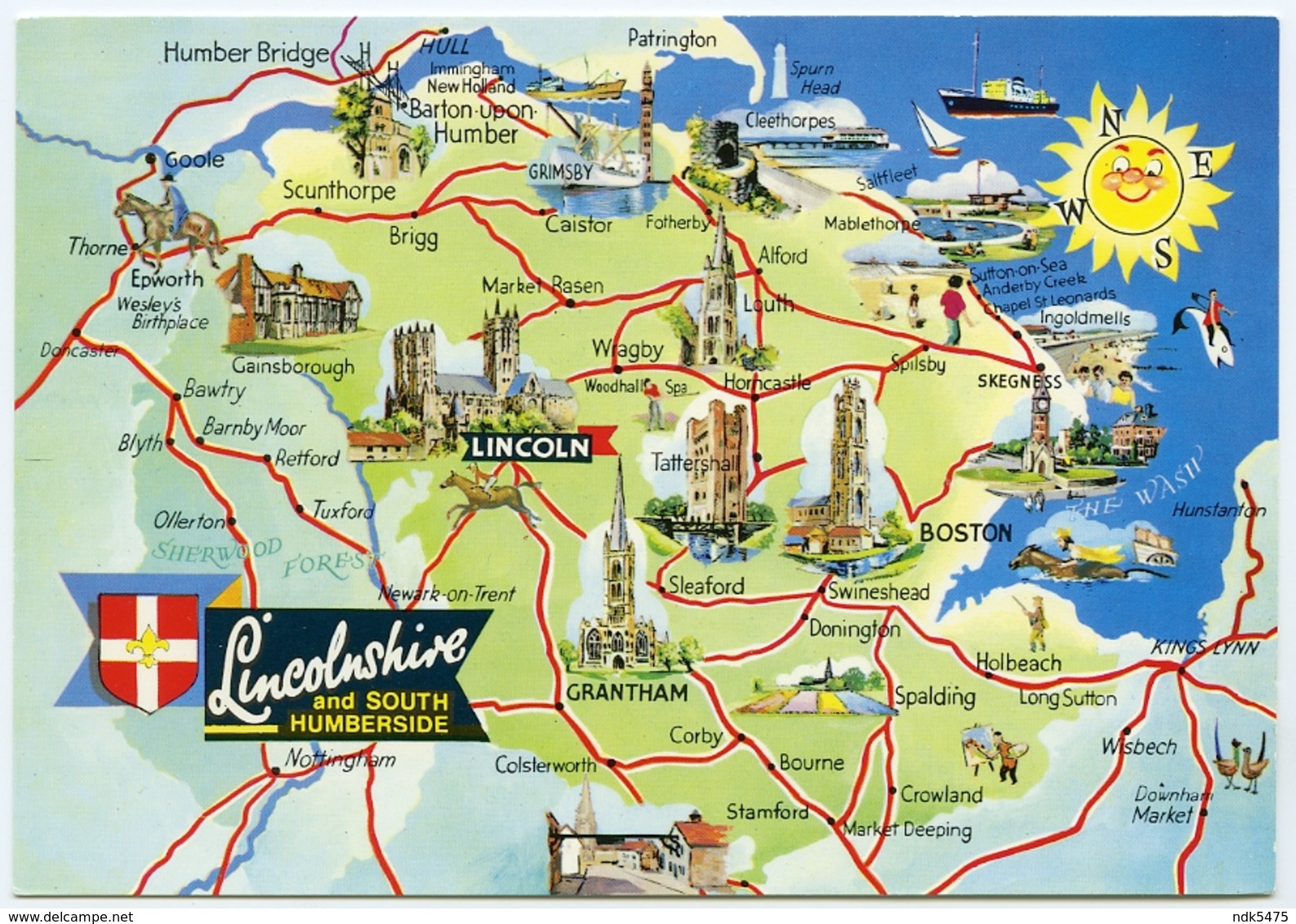 ENGLAND : LINCOLNSHIRE AND SOUTH HUMBERSIDE (10 X 15cms Approx.) - Maps