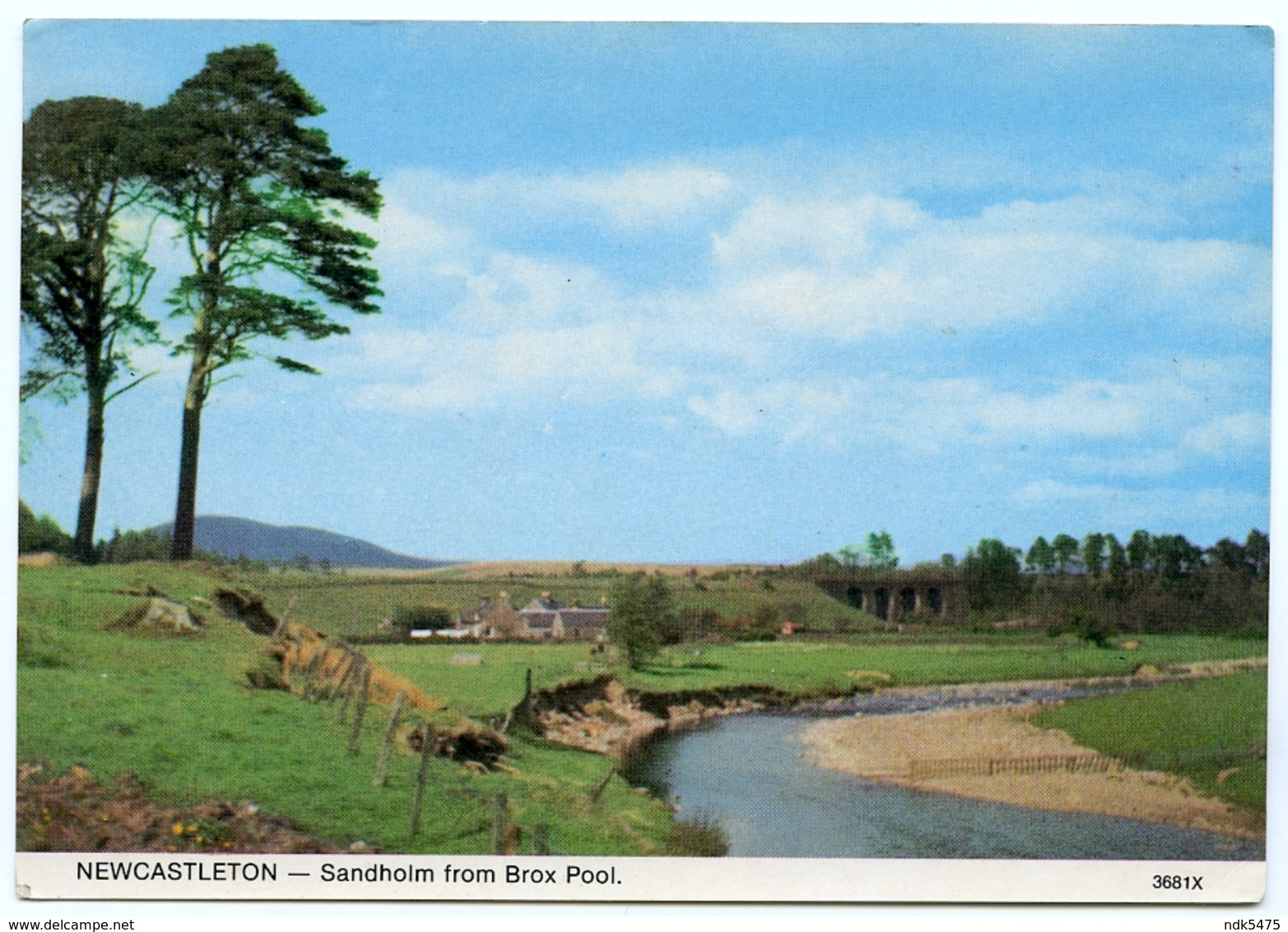 NEWCASTLETON : SANDHOLM FROM BROX POOL (10 X 15cms Approx.) - Roxburghshire