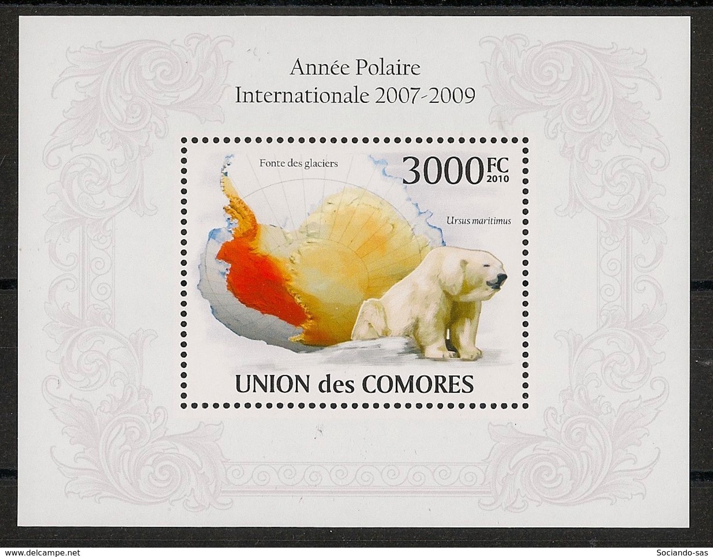 Comores - 2009 - Bloc BF N°Yv. 250 - Ours Polaire - Neuf Luxe ** / MNH / Postfrisch - Cote YT 21€ - Bears