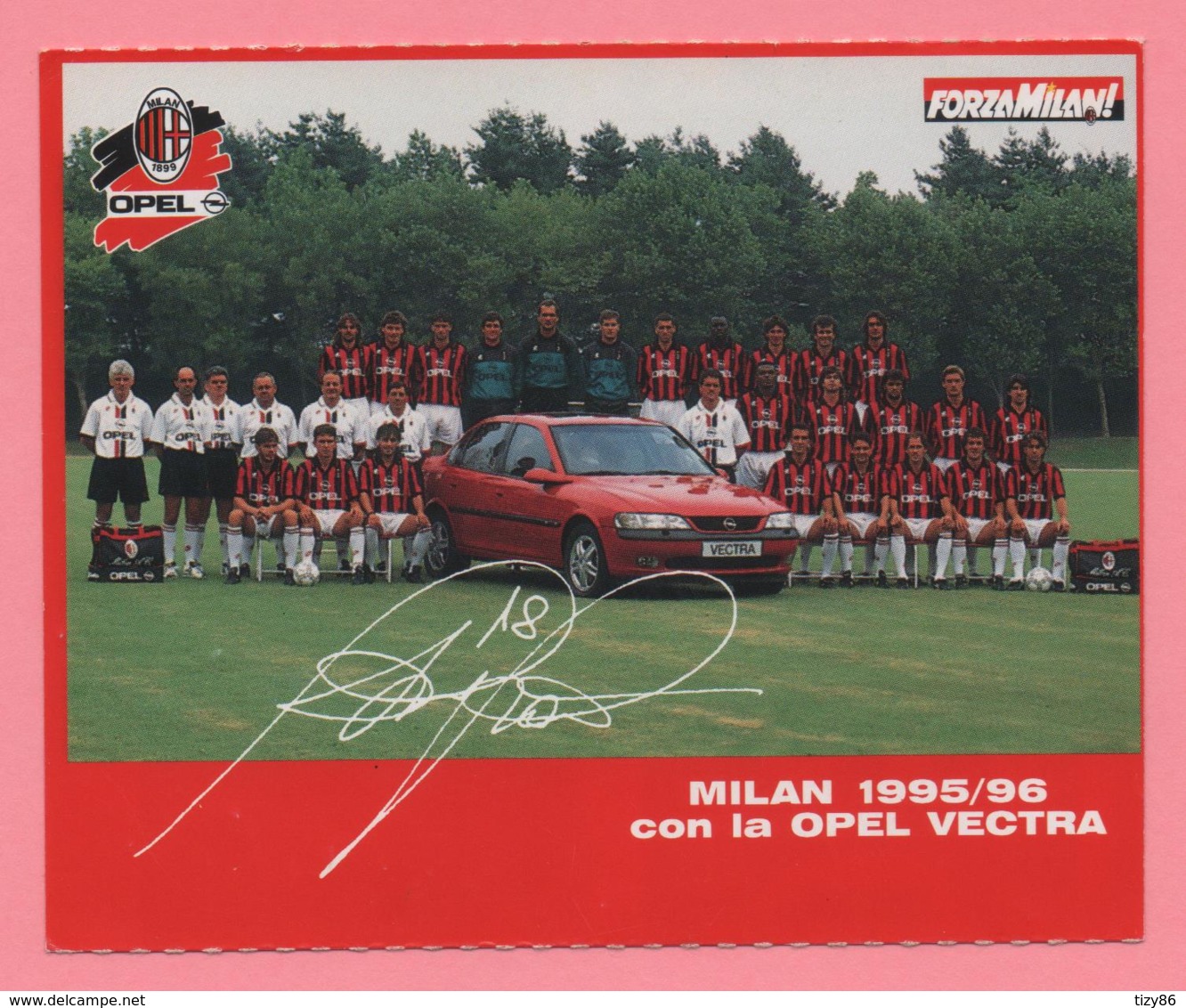 Foto Forza Milan! 1995/96 - Roberto Baggio Con La Opel - Sport