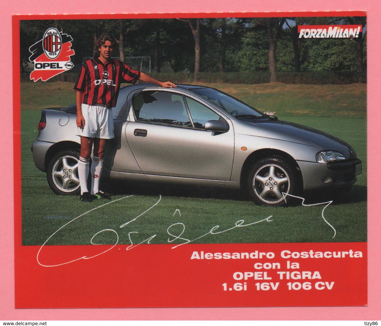 Foto Forza Milan! 1995/96 - Alessandro Costacurta Con La Opel - Sporten