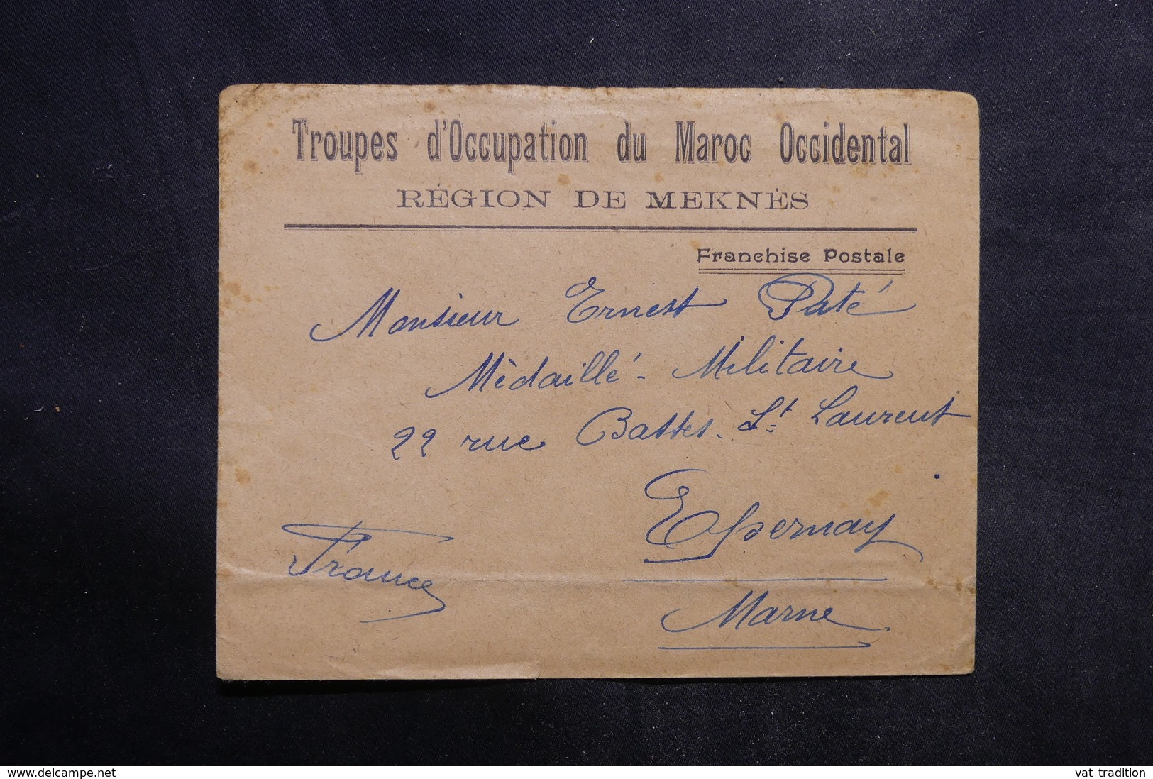 MAROC - Enveloppe Des Troupes D'Occupation Du Maroc Occidentale En FM Pour La France - L 33698 - Covers & Documents