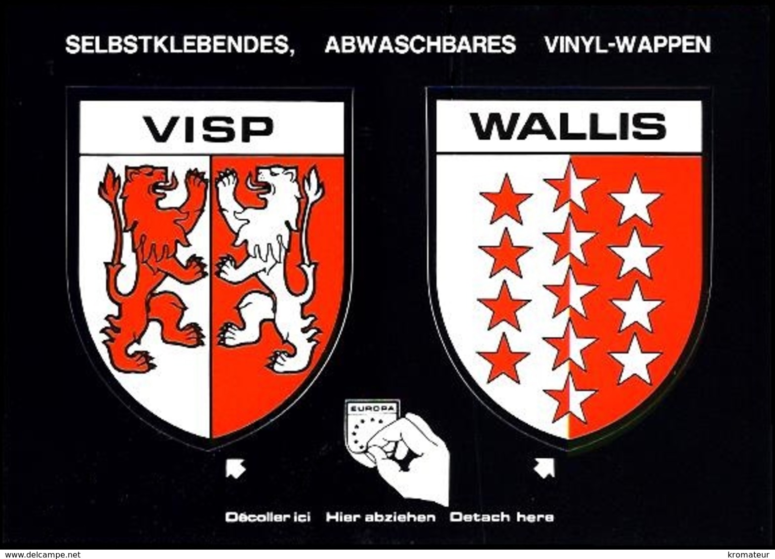 Wappen Postkarte Coat Of Arms Aufkleber "Blason Adhésif" Ecussons Autocollants VISP + WALLIS (CH) (Schweiz) - Altri & Non Classificati