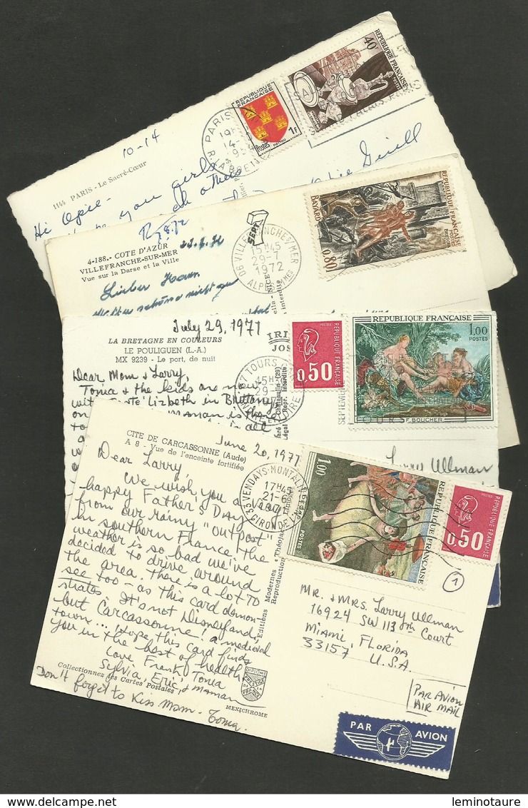 Lot 4 Cartes >>> Avion U.S.A. & SUISSE - Collections