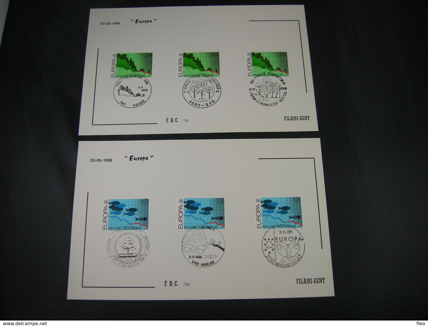 BELG.1986 2211 & 2212  FDC Filatemi Cards : " Europa 1986 " - 1981-1990