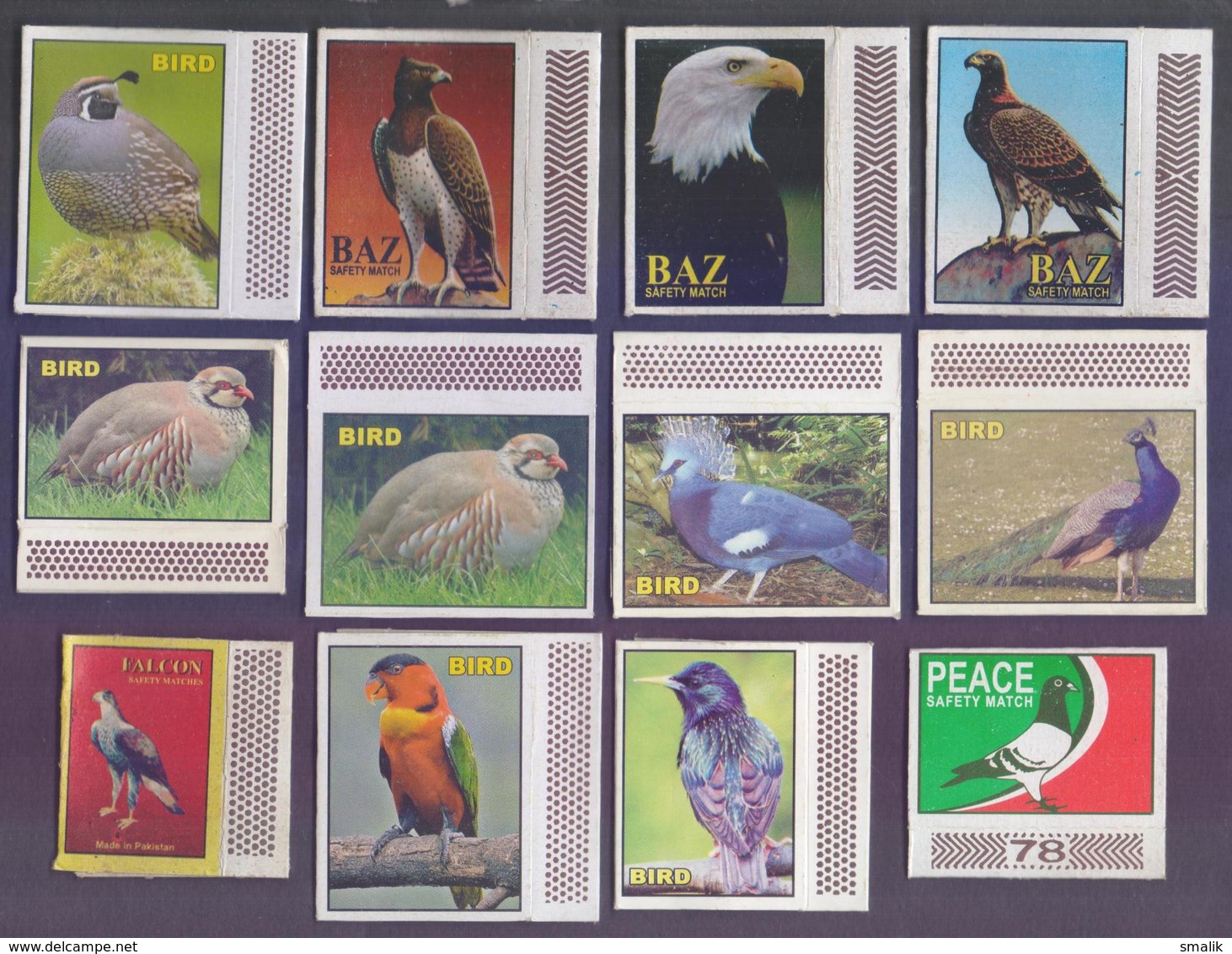 MATCHBOX Labels Of PAKISTAN - 12 Different On Birds, Some Old Collection - Matchboxes