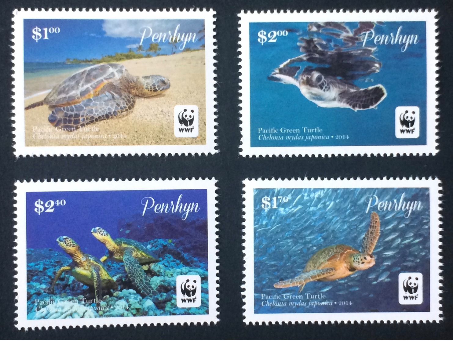 Penrhyn - Cook Islands 2014; WWF Animals, Marine Life, Reptiles, Turtles; MNH /** VF; - Unused Stamps