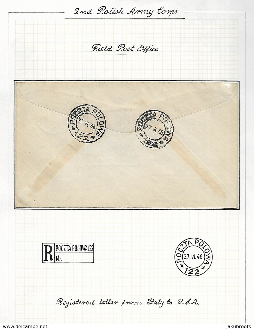 REG. ILLUSTRATED  COVER . 2nd. POLSH  ARMY  CORPS. - Governo Di Londra (esilio)