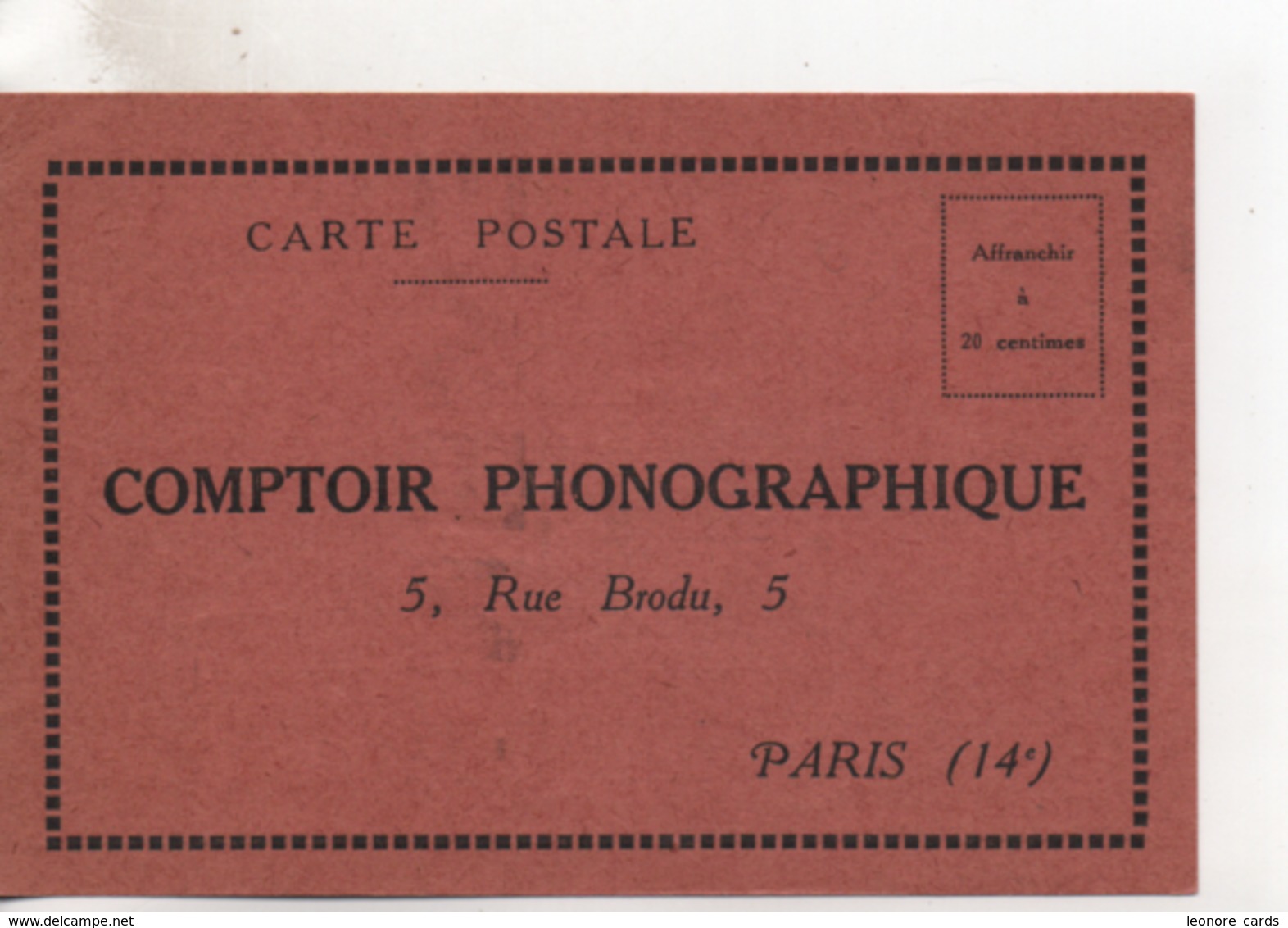 Vieux Papiers.cpa Comptoir Phonographique.carte Réponse - Publicités