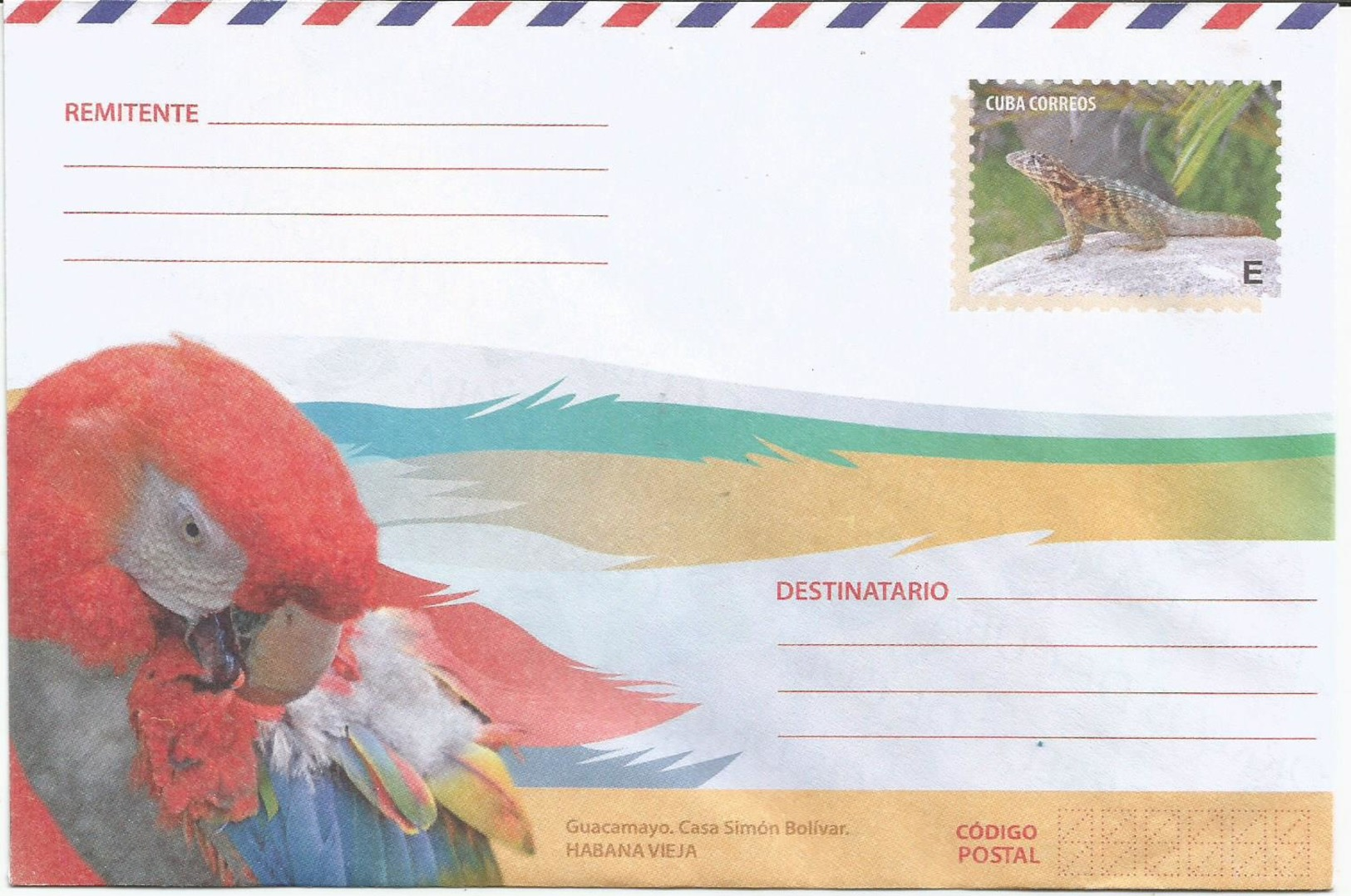 Cuba 2018 Postal Stationary Envelopes International Service, Bird, Guacamayo, Parrot And Lizard I19 NEW - Otros & Sin Clasificación
