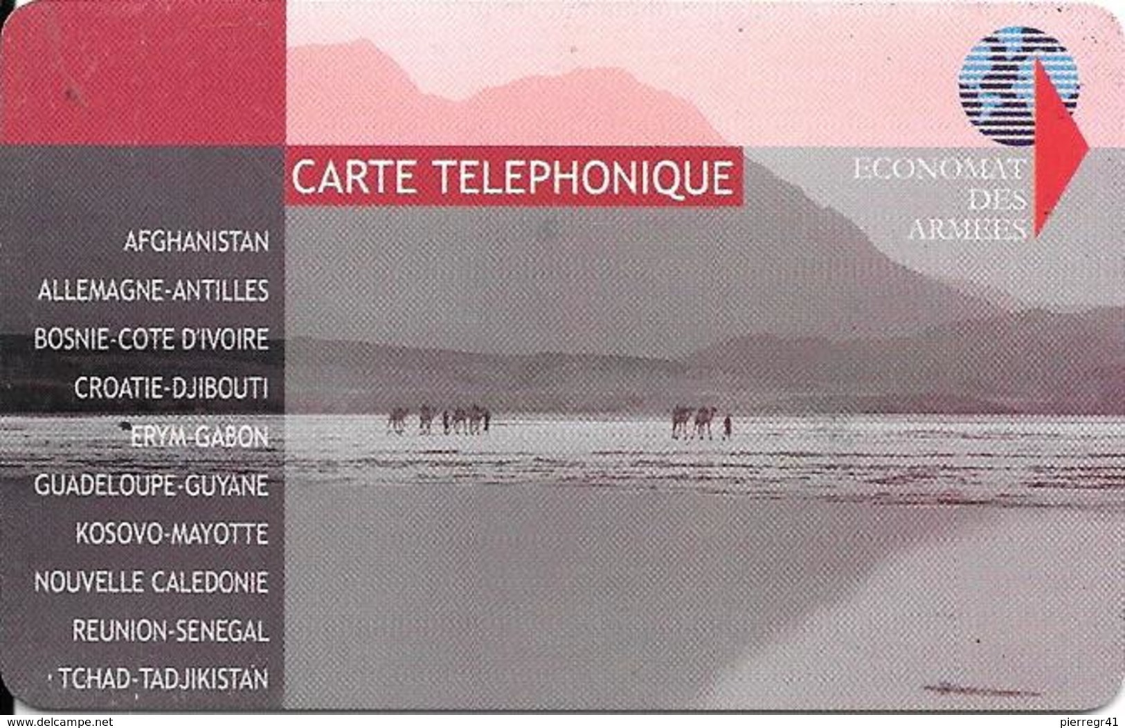 CARTE-PREPAYEE-MILITAIRE-ECOPHONING-DESERT-ROSE-GRISE-TBE - - Militär