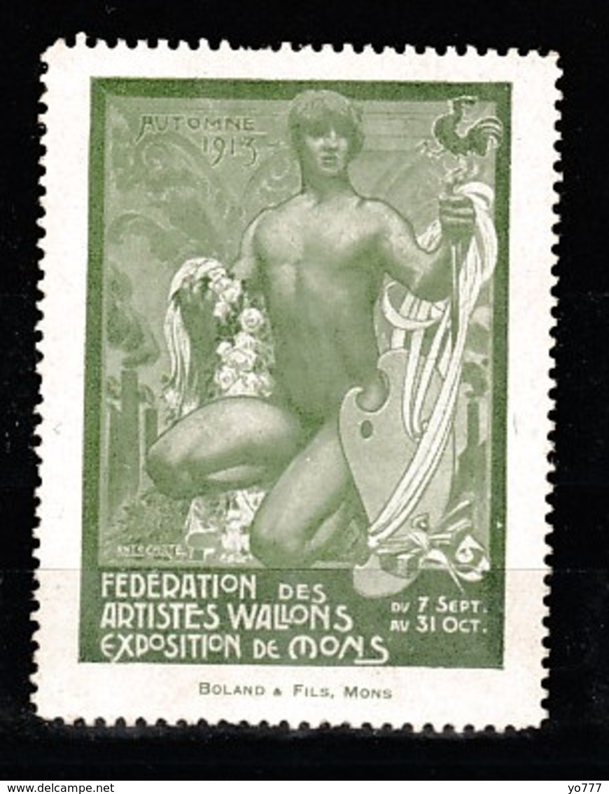 V-330 1913 Automne Federation Des Artistes Wallons Exposition De Mons Vignette MNH** - Other & Unclassified