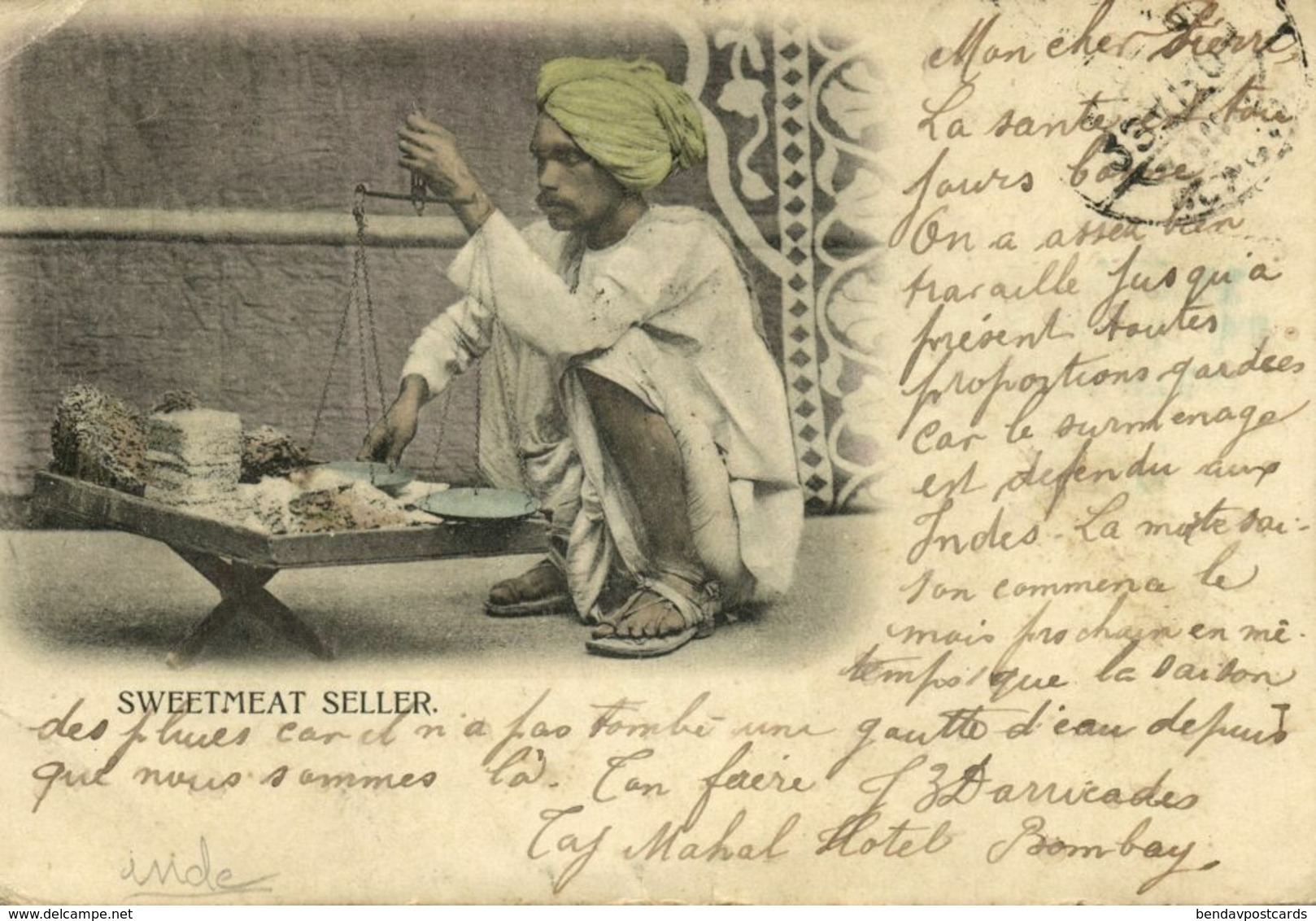 British India, Native Sweetmeat Seller (1904) Clifton & Co. (?) Postcard - India